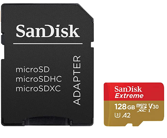 SanDisk 128GB Extreme microSDXC UHS-I Memory Card with Adapter - C10, ...